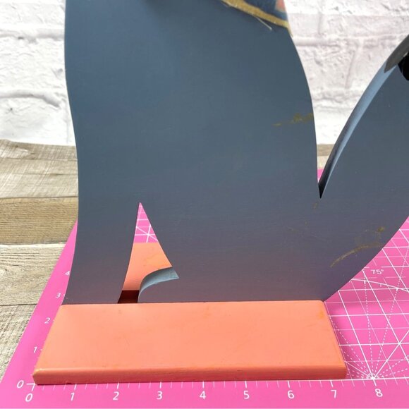 Vintage Handmade Southwestern Folk Art Howling Coyote Cactus Set Wood Décor 80's - Picture 7 of 16